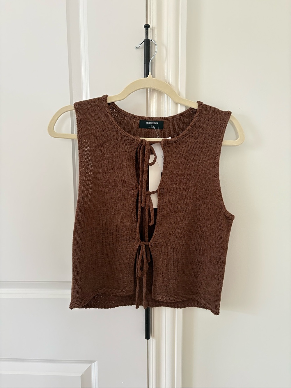 Brown Tie-Front Vest